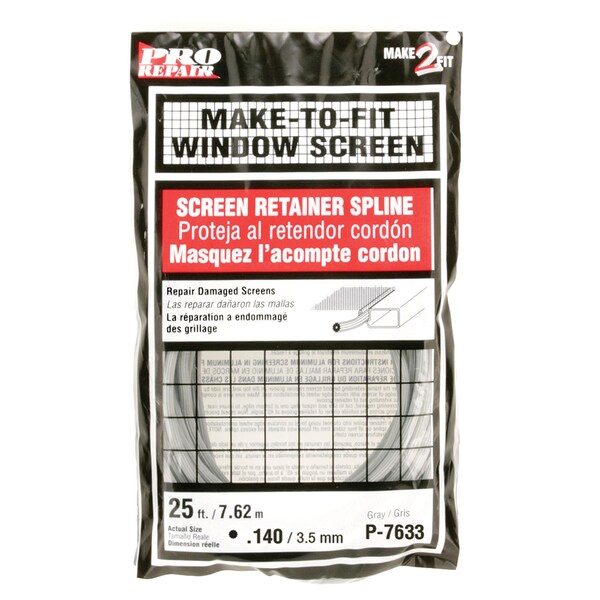 Prime-Line 0.14 in. x 25 ft. Roll Gray Spline Single Pack P 7633 - main